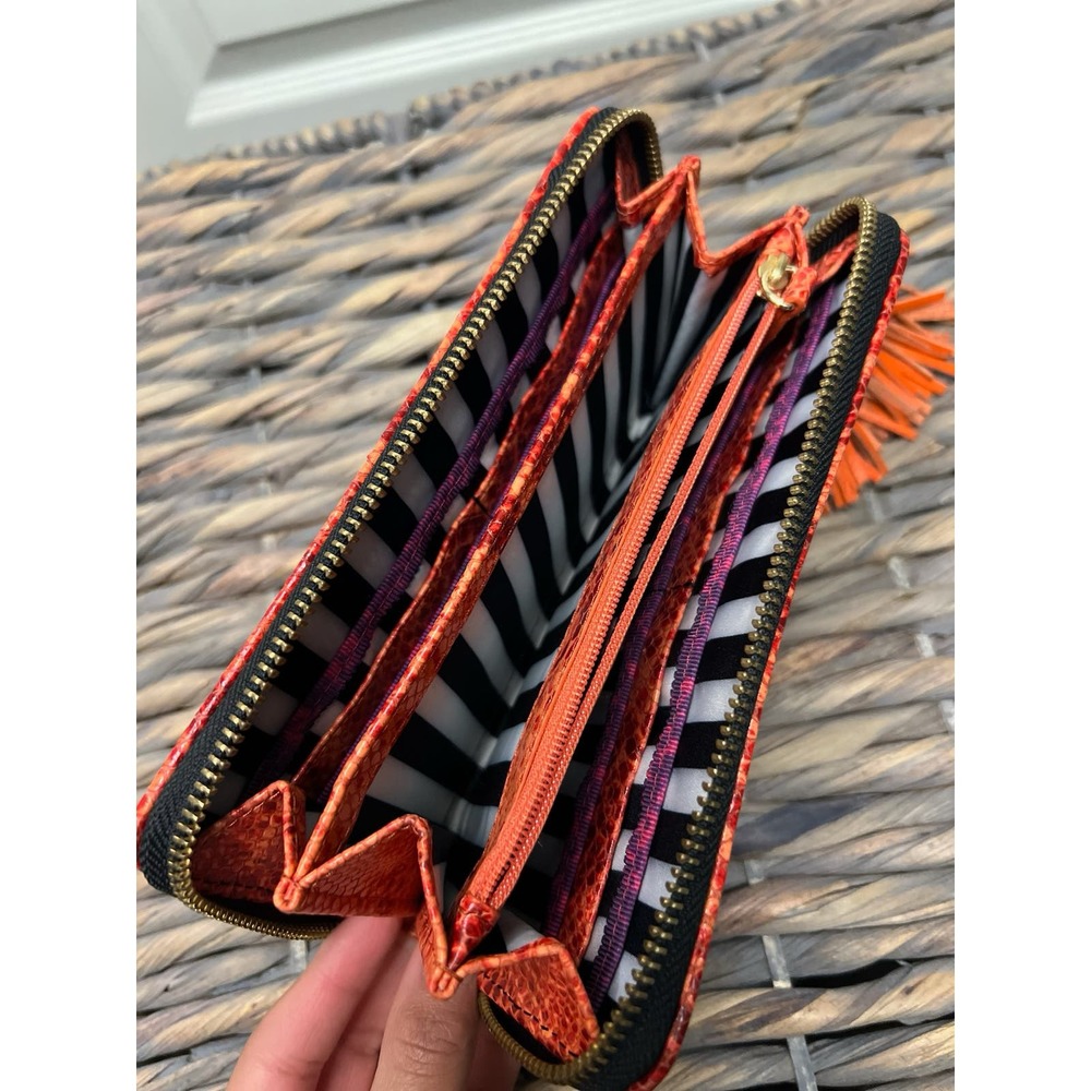 Vintage Juicy Couture women cow hair zippered orange wallet - Picture 4 of 11